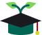 Icon of mortarboard with sprout atop